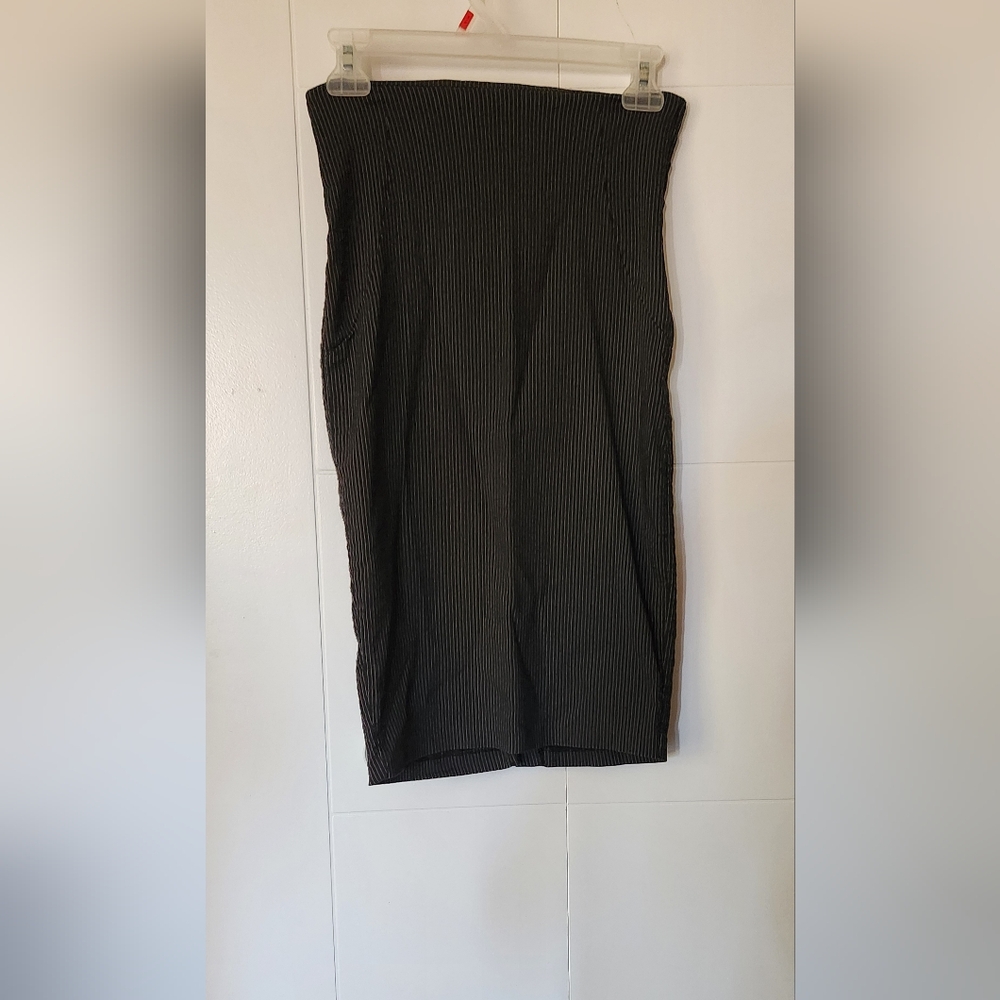 Black Pinstripe Skirt